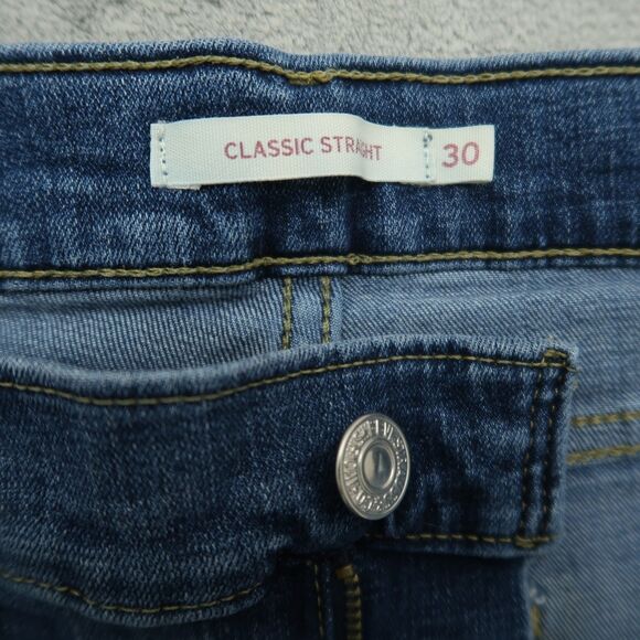 Levi's Jeans Women's Size 10M Blue Mid-Rise Classic Straight Denim 28.5" Inseam - Picture 10 of 16